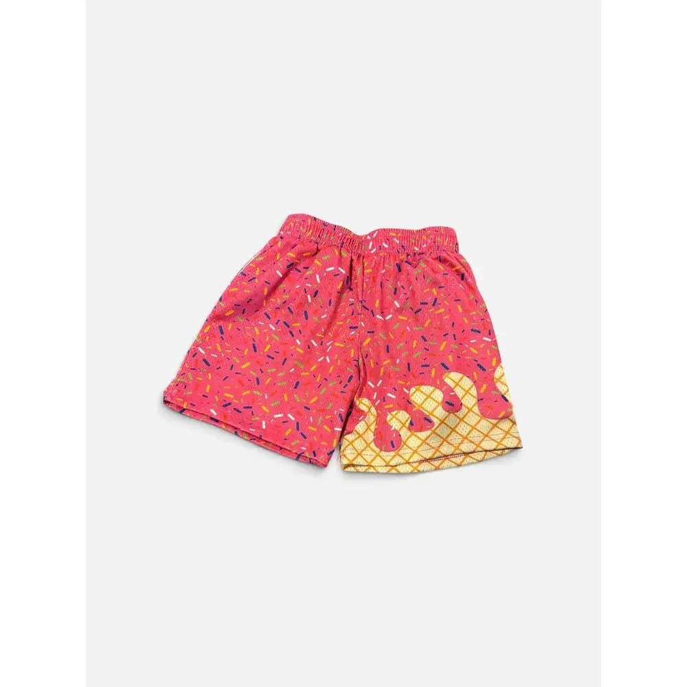 Baseball Lifestyle 101 B101 Ice Cream Shorts Pink Youth Medium YM